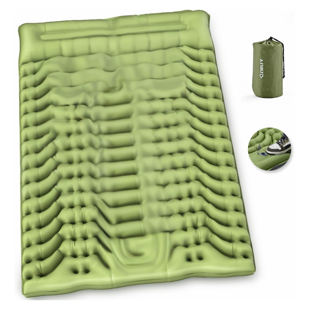 2-Person Self Inflating 4" Extra-Thick Camping Sleeping Pad