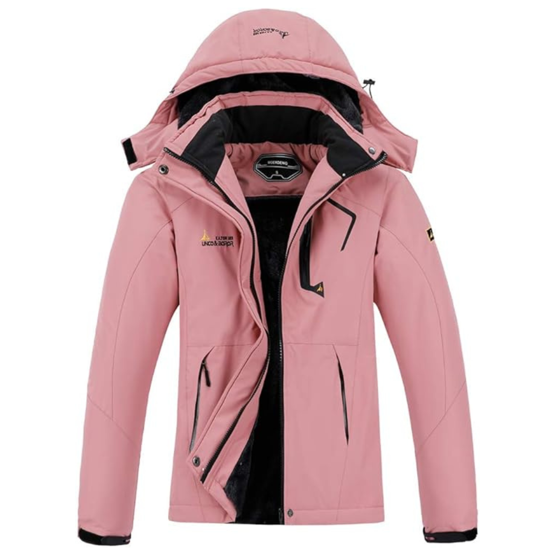 MOERDENG Women's Snow Coat Mountain Hooded Raincoat Jacket