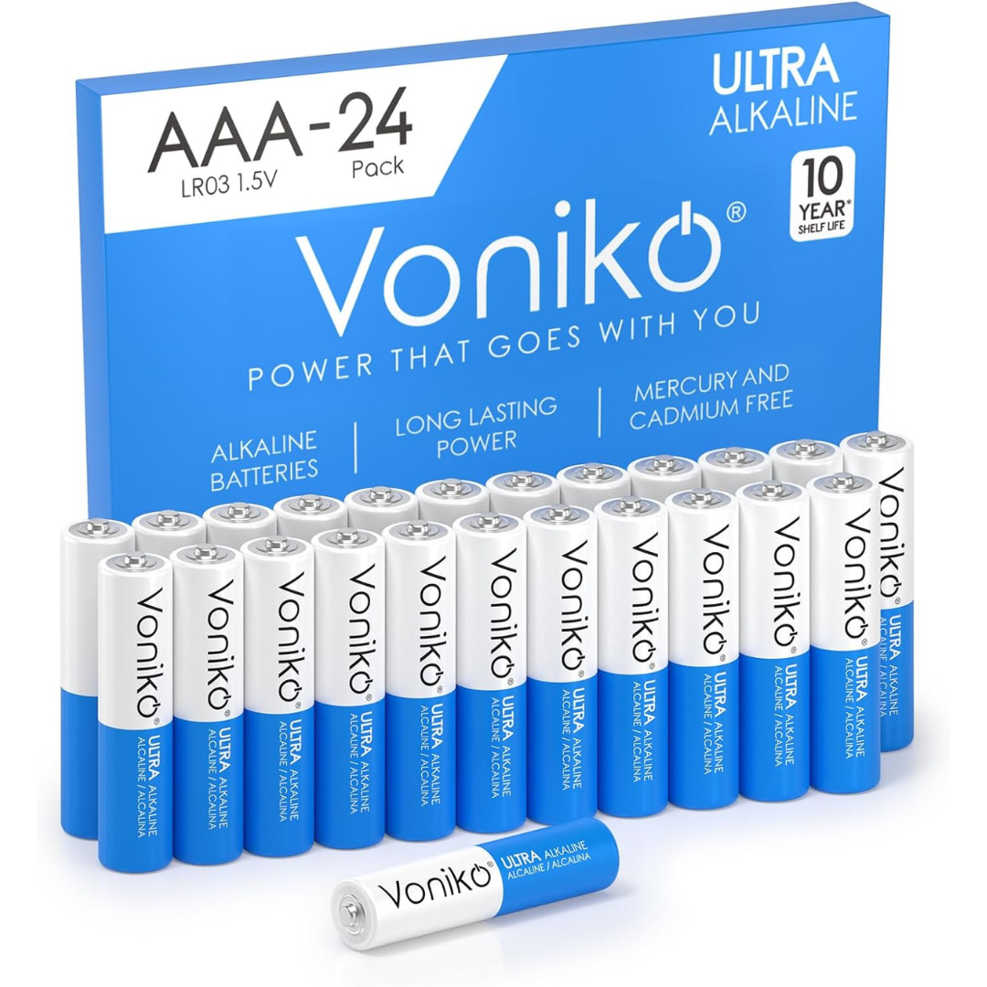 24-Pack Voniko 1.5v Premium Grade AAA Alkaline Batteries