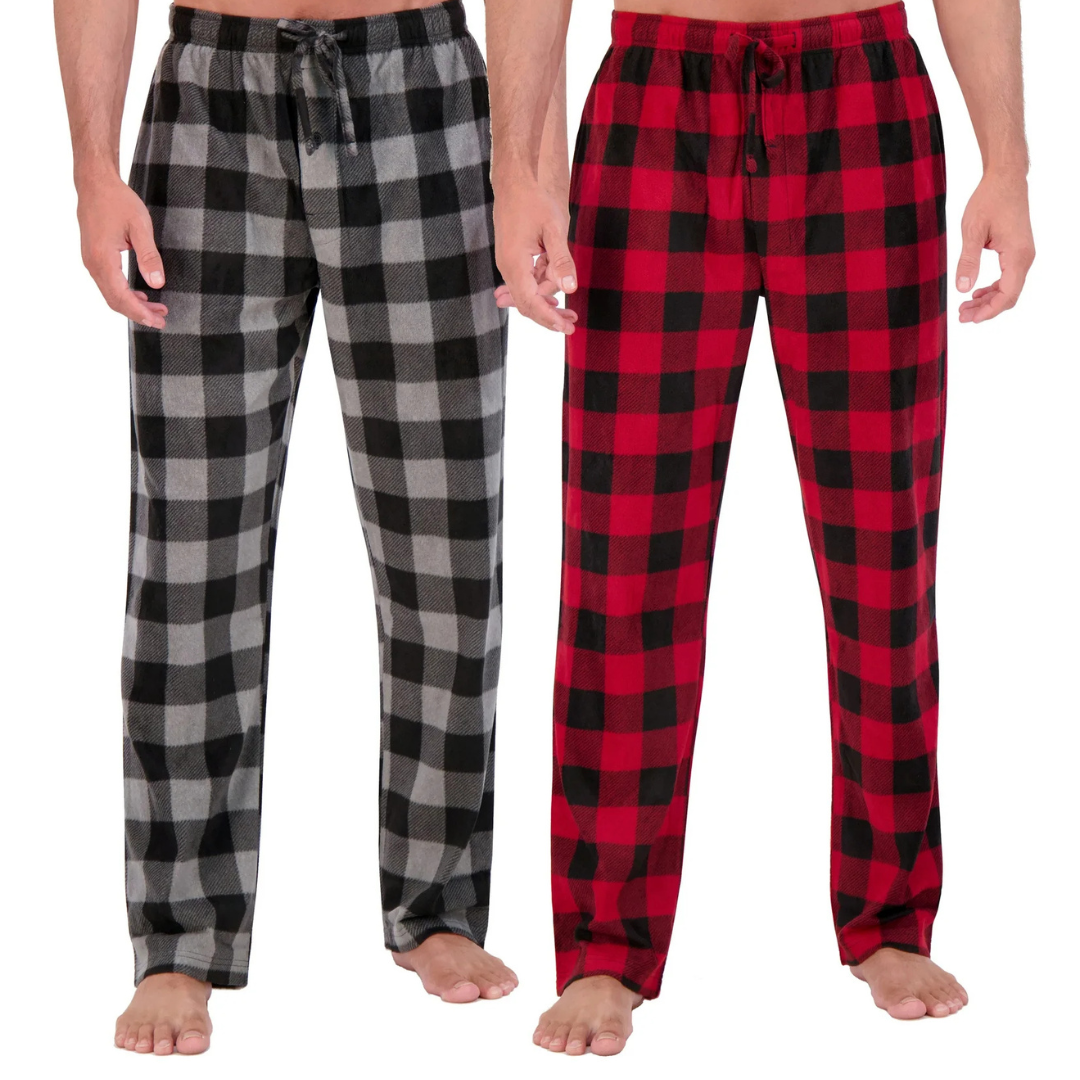 2-Pack Hanes Men's Microfleece Pajama Sleep Pants (3 color options)