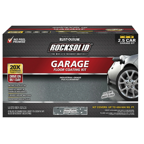 Rust-Oleum RockSolid Polycuramine 2.5 Car Garage Floor Coating Kit