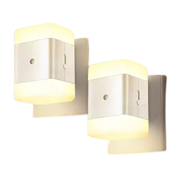 2-Pack Dusk-To-Dawn Sensor Plug In Adjustable Brightness LED Night Light