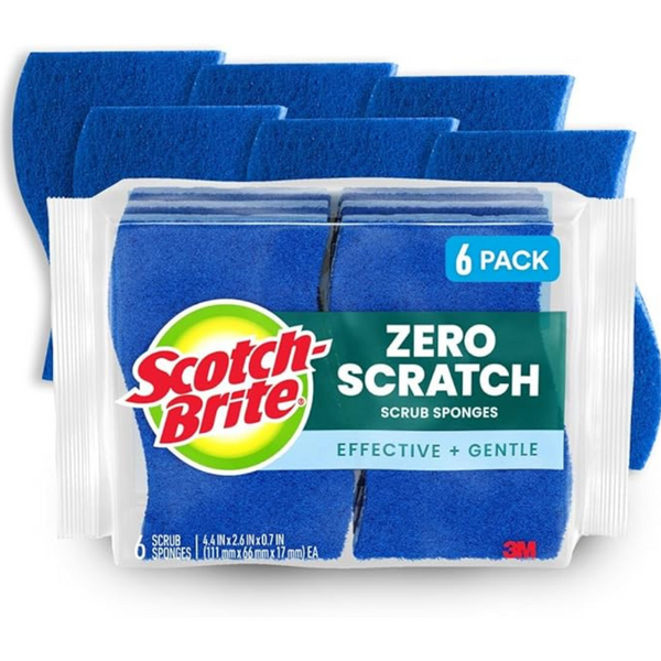 6-Pack Scotch-Brite Zero Scratch Scrub Sponges