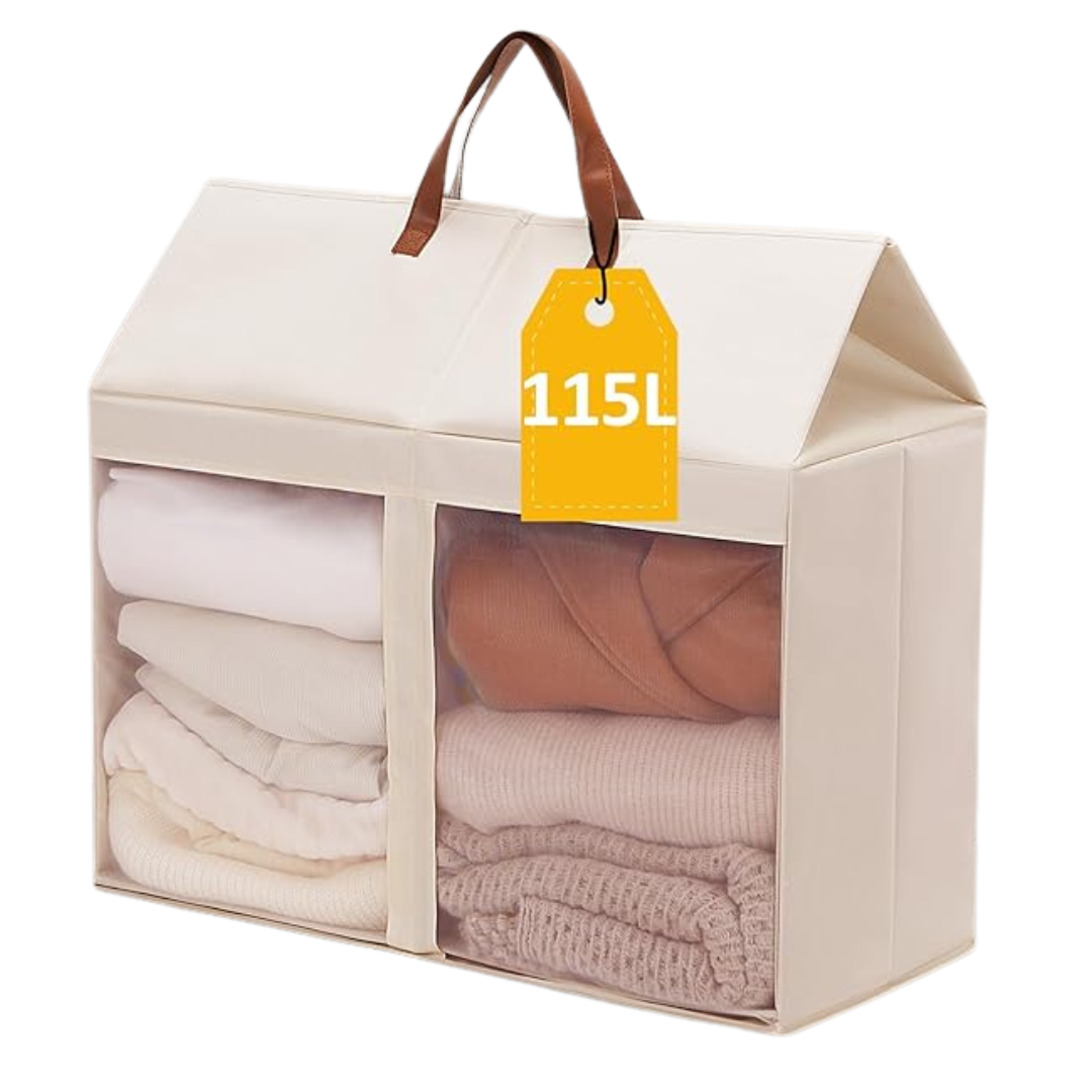 115L Large Collapsible Double Laundry Hamper