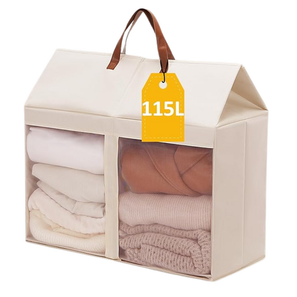 115L Large Collapsible Double Laundry Hamper