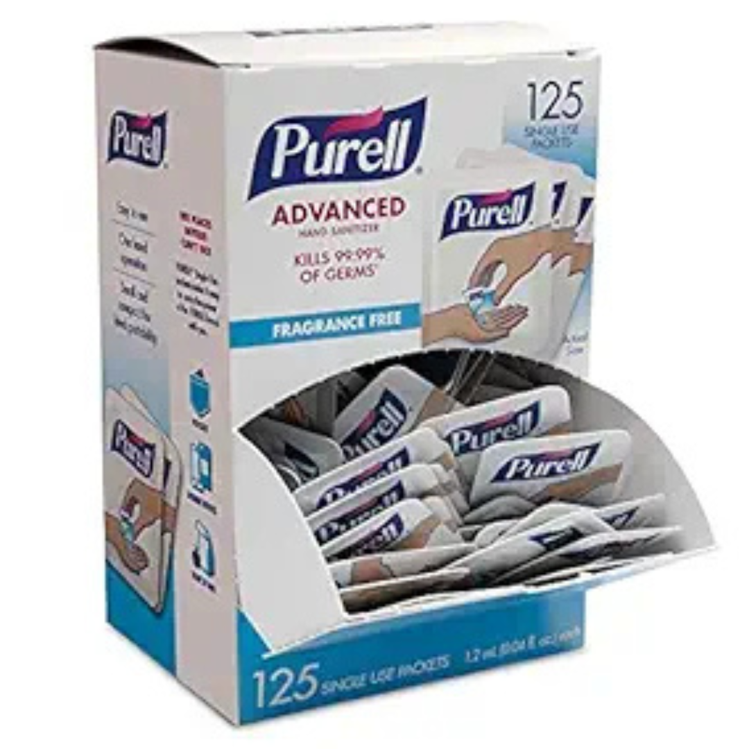 125-Count Purell Singles Fragrance Free Advanced Hand Sanitizer Gel