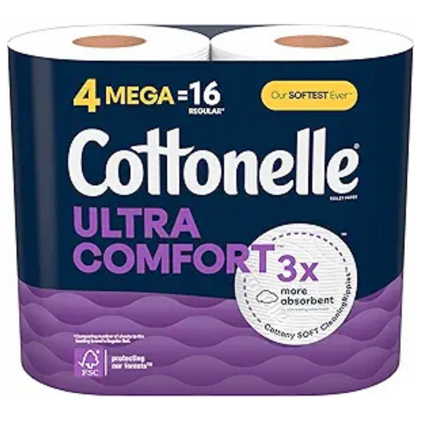 Cottonelle Ultra Comfort Soft Toilet Paper, 244 Sheets Per Roll