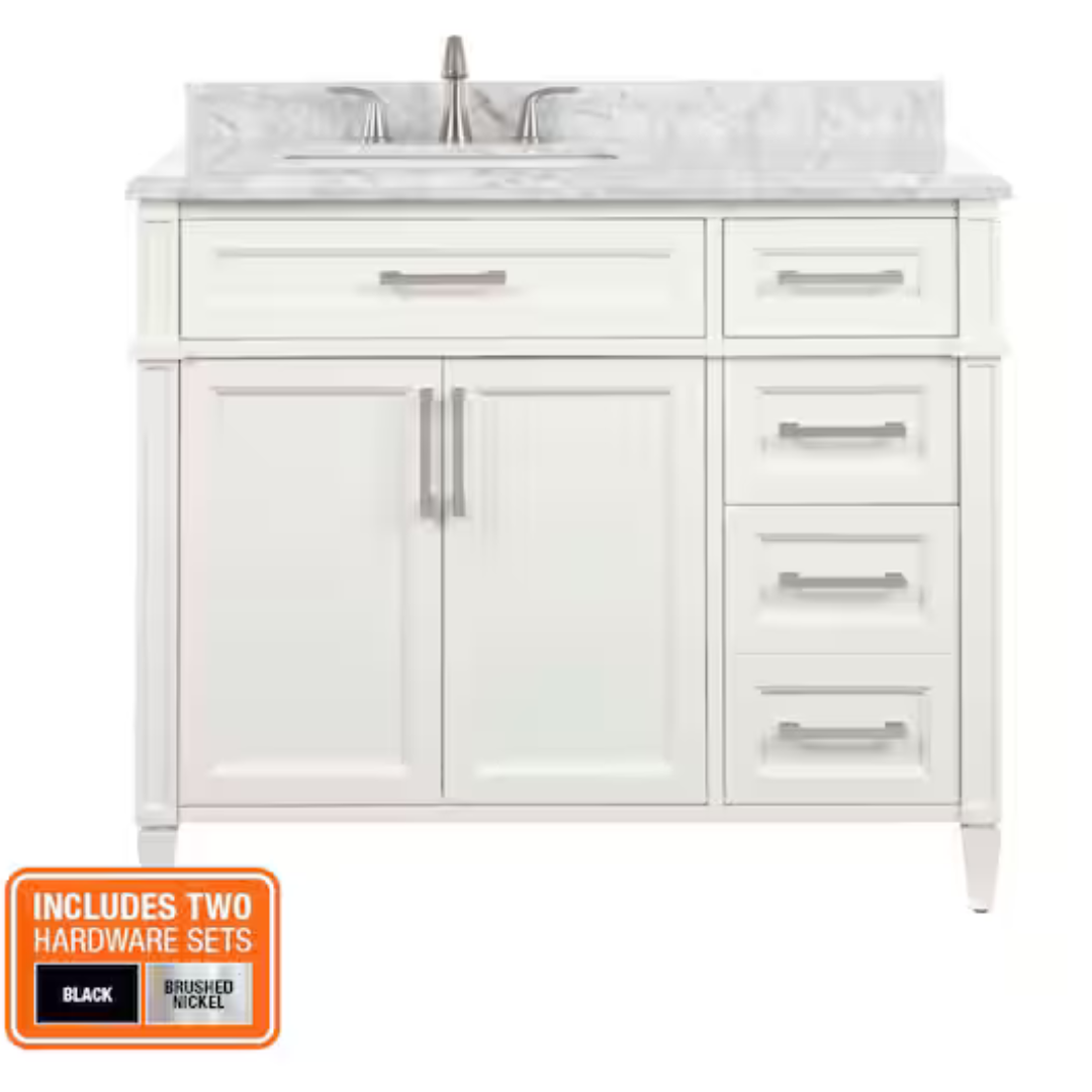 Home Decorators Collection Caville 42" Single Sink White Bath Vanity