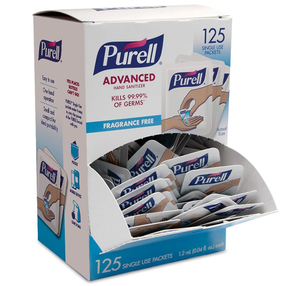 PURELL Singles Advanced Hand Sanitizer Gel (125 Count Single-Use Travel-Size Packets)