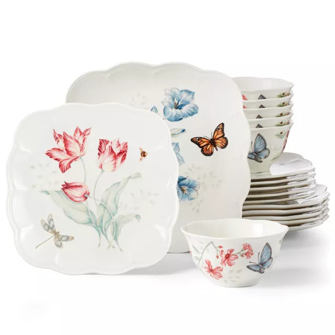 Lenox Butterfly Meadow Square 18-Piece Dinnerware Set