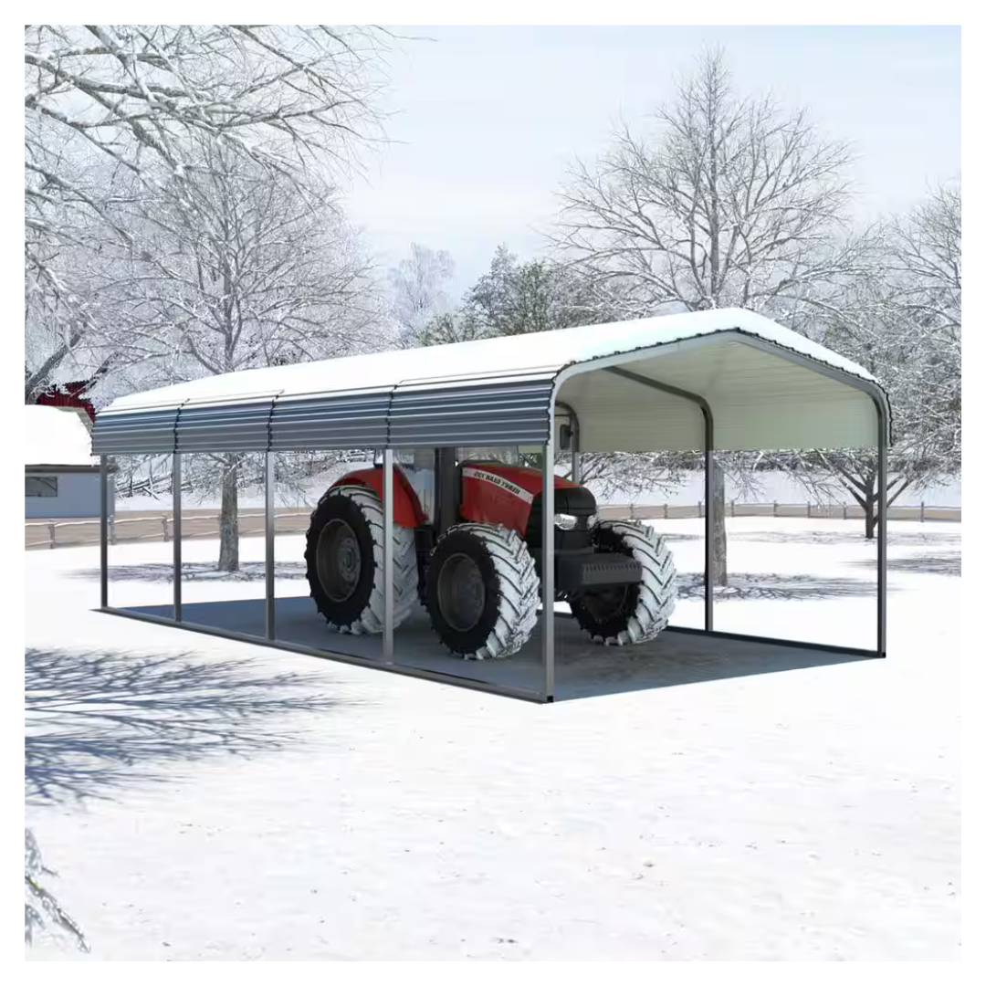 Veikous 12 W x 20 D feet Carport Steel Car Canopy And Shelter