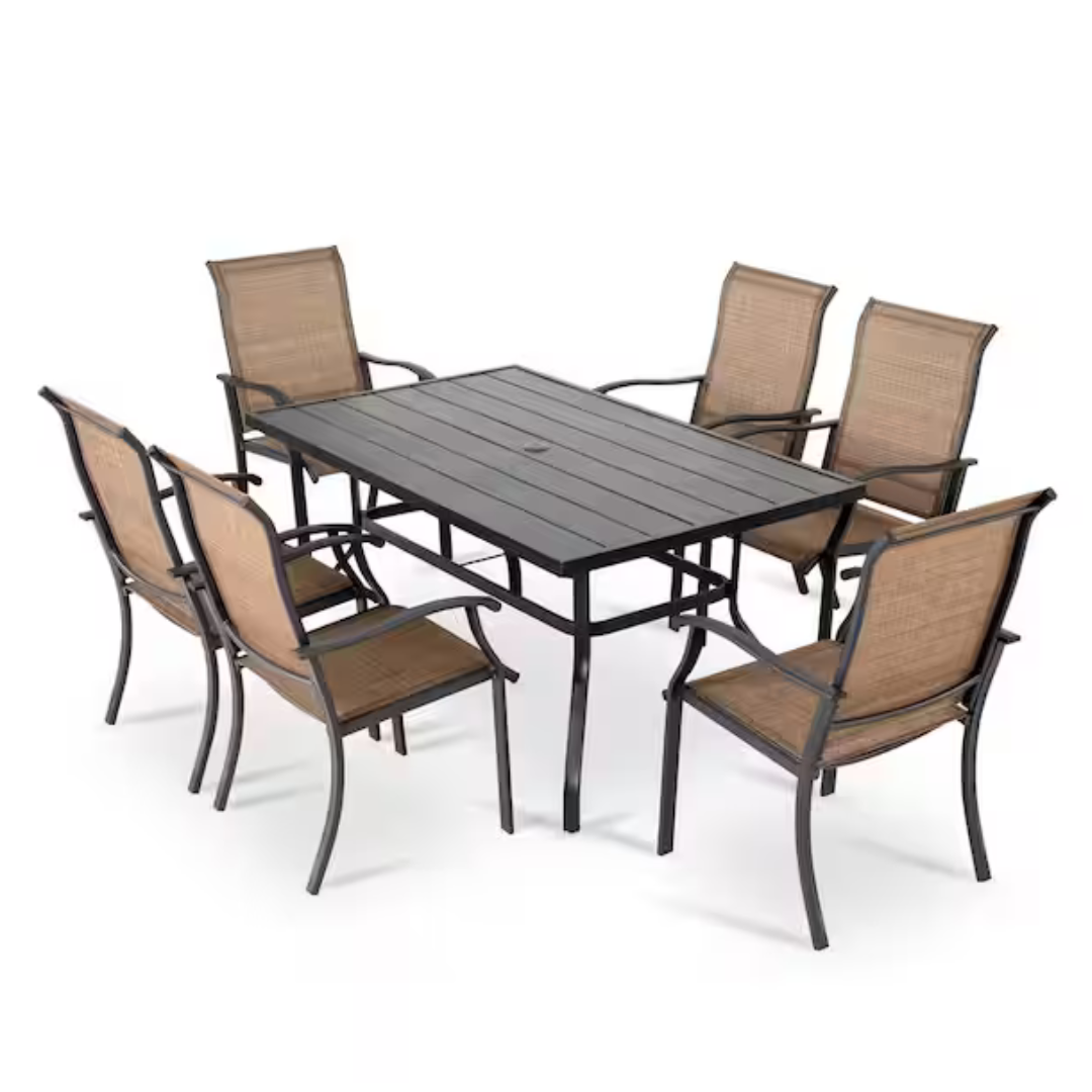 7-Pieces Rust-Free Metal Outdoor Patio Dining Set