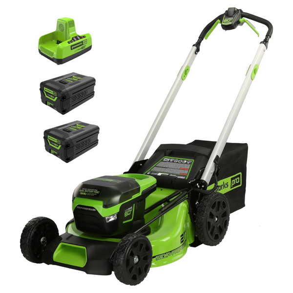 Greenworks 60V 21" Cordless Lawn Mower, 2 x 4.0Ah Batteries & Charger