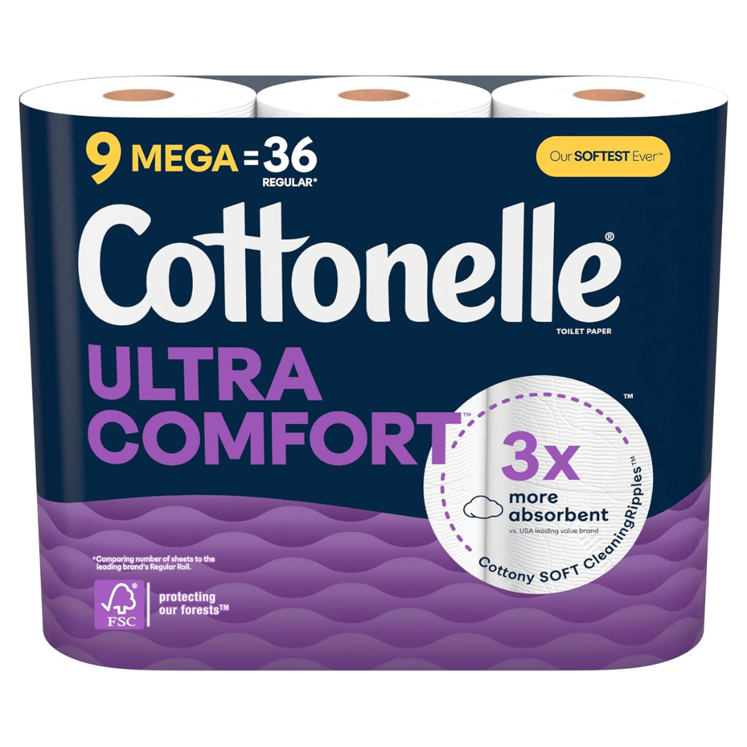 9-Pack 244-Sheets Cottonelle Toilet Paper Mega Rolls (Ultra Comfort)