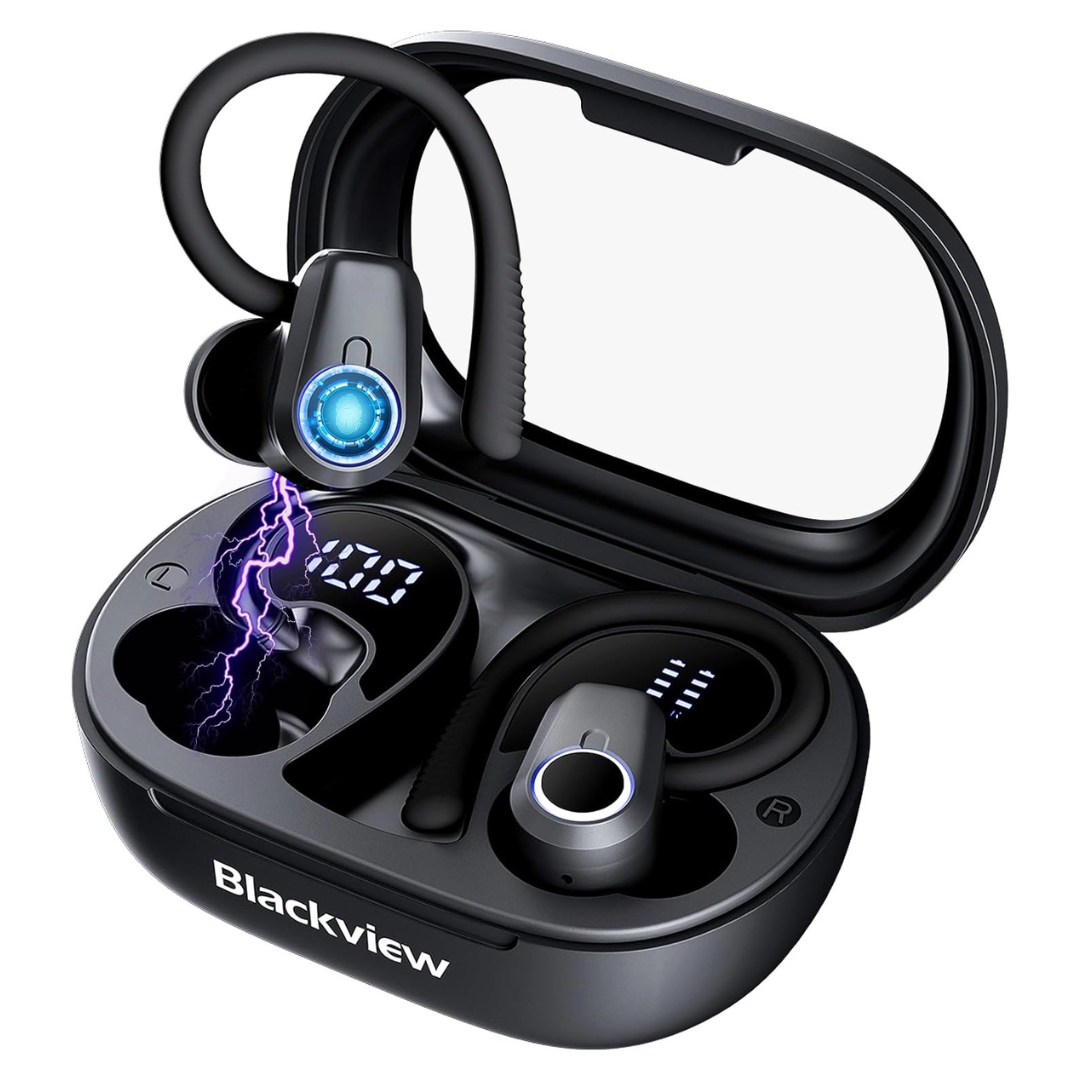 IPX7 Waterproof Wireless Over-Ear Earbuds With Charging Case