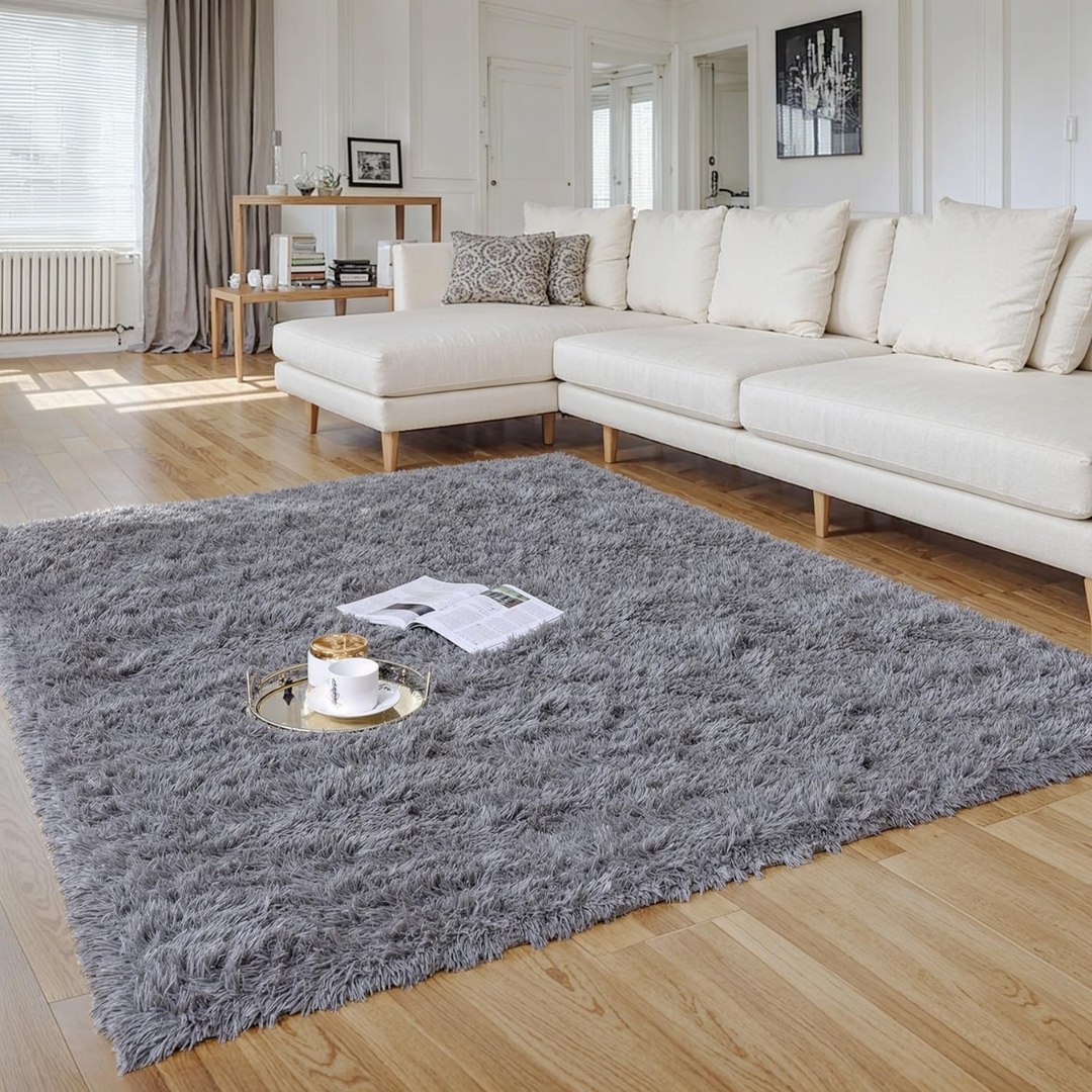 4 x 6ft Modern Shaggy Fluffy Washable Area Rugs