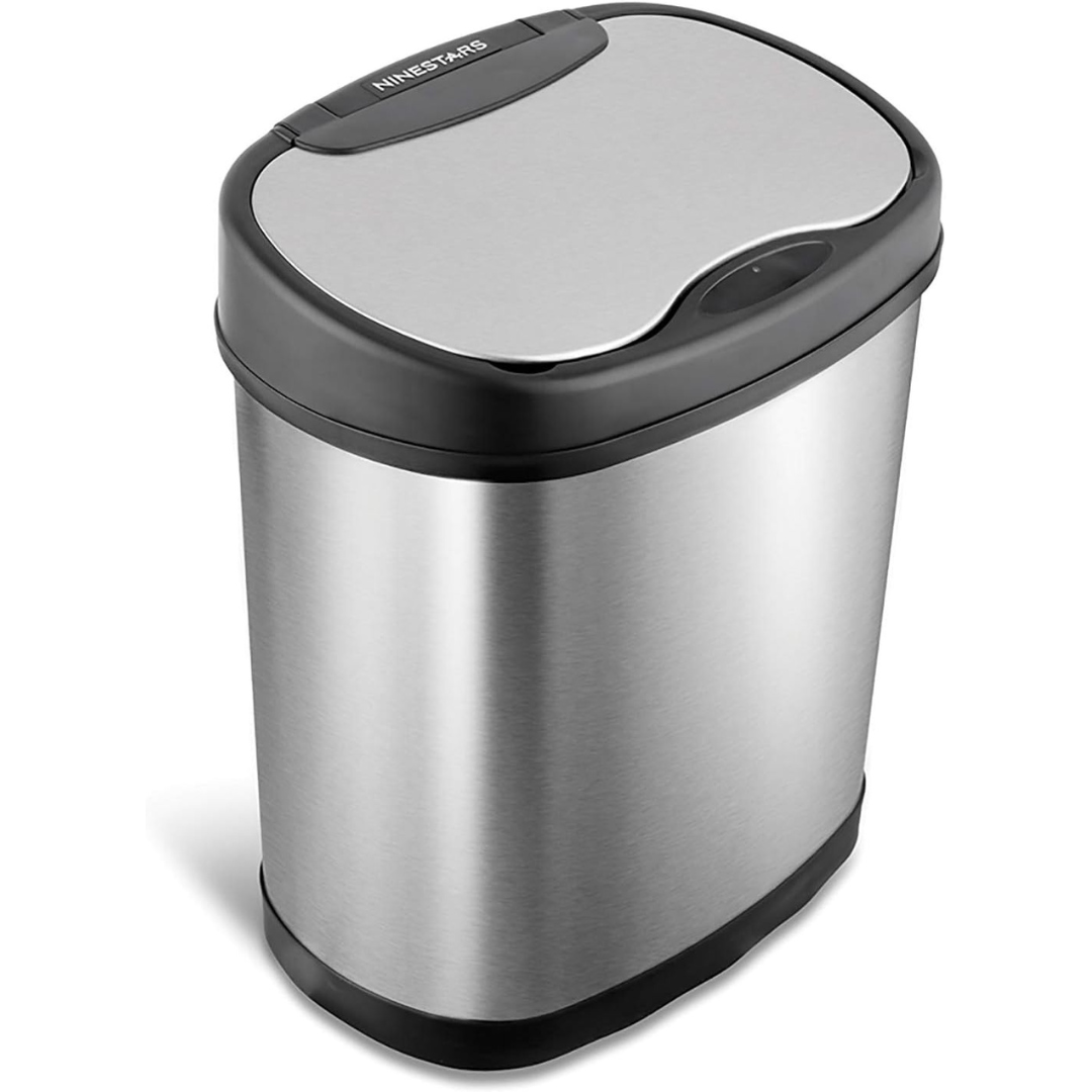 NINESTARS Automatic 3 Gal Touchless Infrared Motion Sensor Trash Can