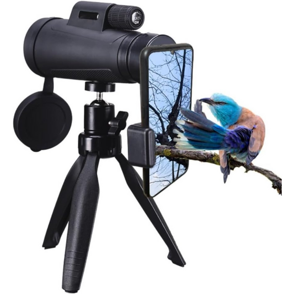 HD Monocular Telescope with Smartphone Adapter & Tripod