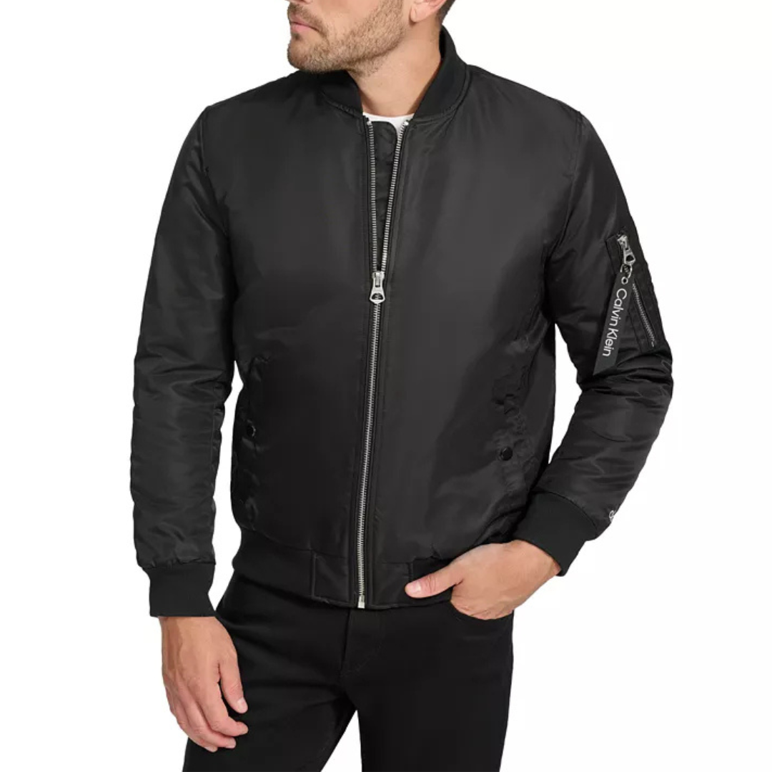 Calvin Klein Men's Classic MA-1 Nylon Bomber Jacket