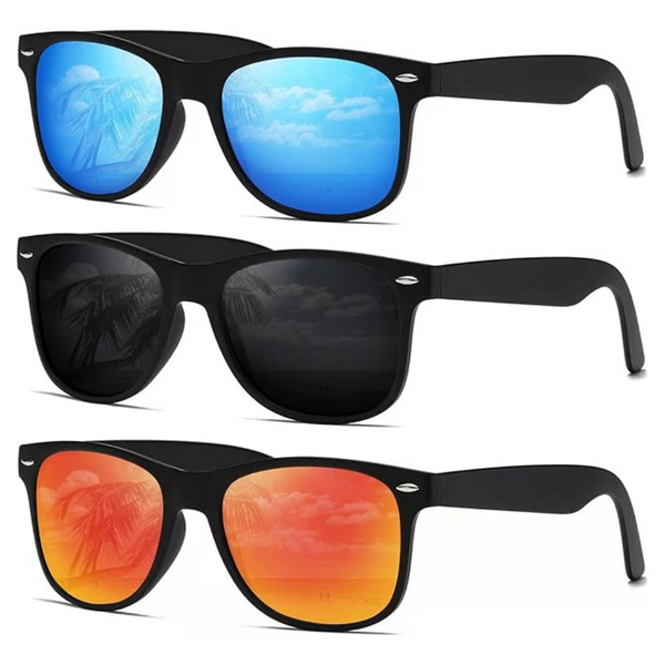 3-Pack Unisex UV400 Protection Trendy Polarized Sunglasses