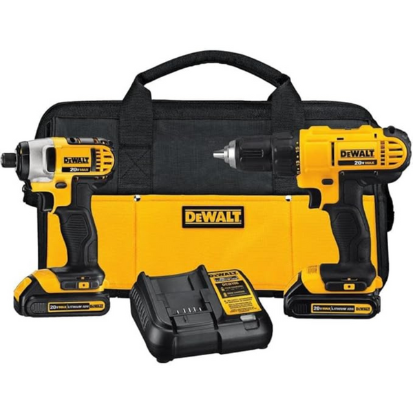 Dewalt 20V Cordless Drill And Impact Driver W/ 2 Batteries & Charger