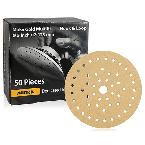 50-Pack Mirka Gold Multifit 5'' Sandpaper Grit With 120 Hook And Loop