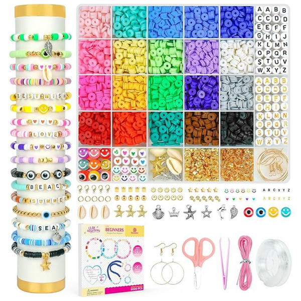 5000-Piece Dowsabel Clay Beads Bracelet Making Kit