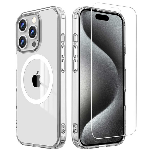 Antshare iPhone 16 Pro Magsafe Compatible Clear Case With Screen Protector