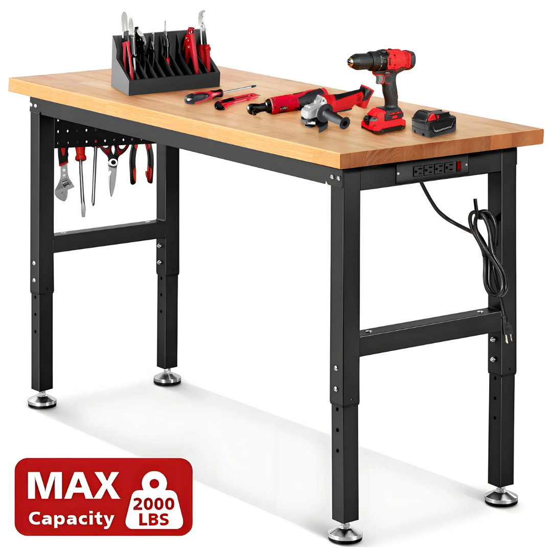 Enjoy Wood 60" Adjustable Height Work Bench