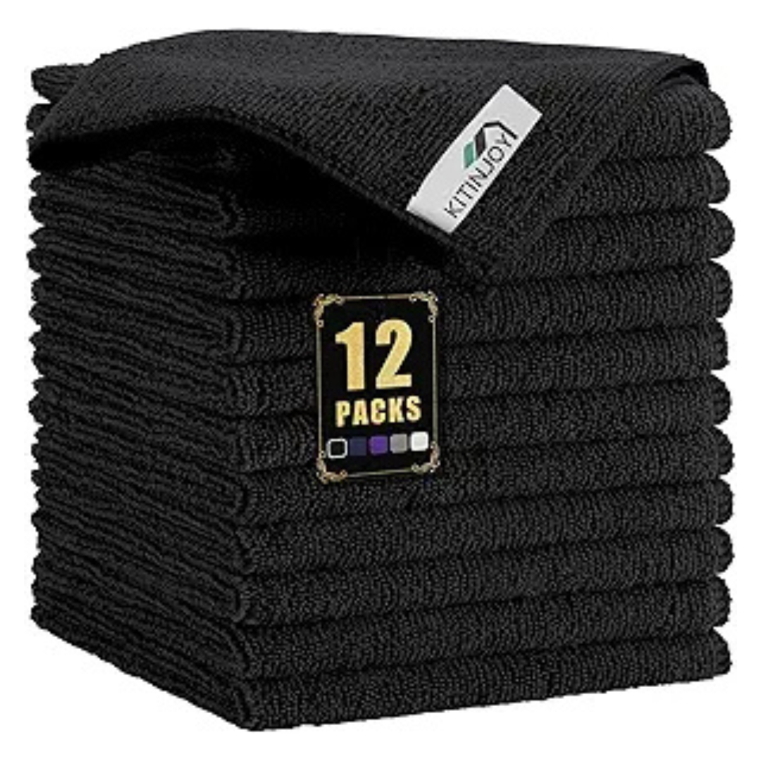 12-Pack 12" x 12" Ultra Soft And Absorbent Microfiber Cleaning Cloth