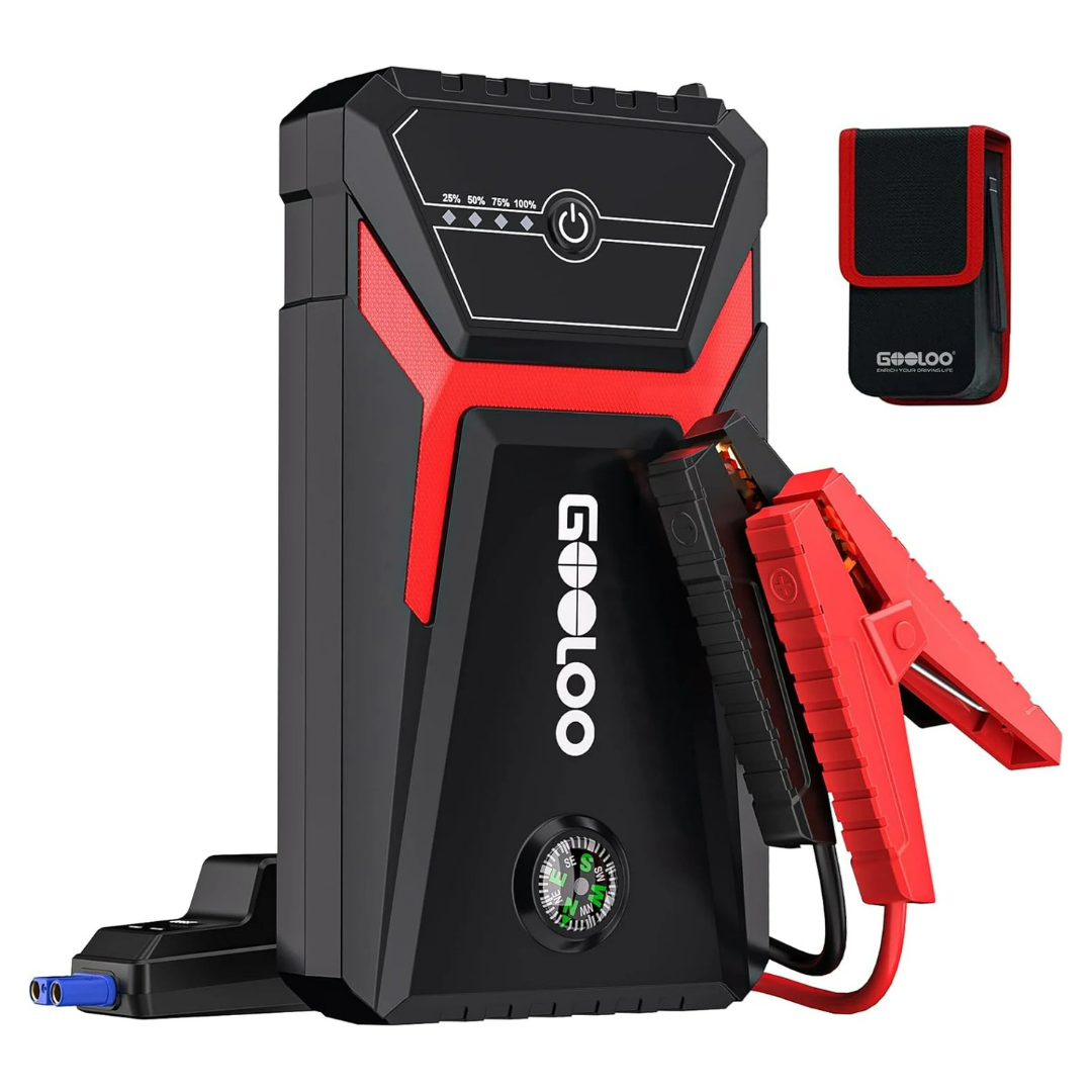 Gooloo GE1500 1500A Peak 12V Car Jump Starter (Up To 6L Gas, 4L Diesel)