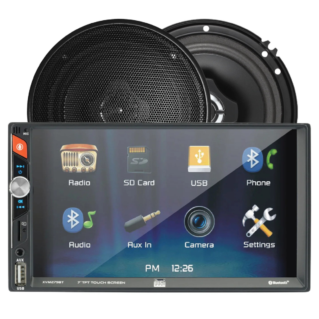 Dual Electronics XVM279SPK2 7 Inch Car Stereo Bundle