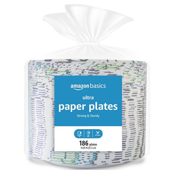 372-Count Amazon Basics 10.06" Disposable Ultra Paper Plates