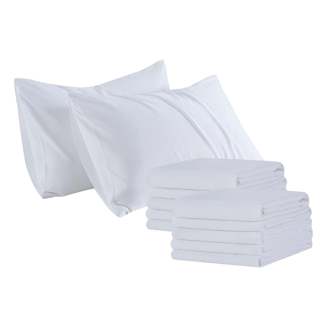 12-Pack 20" x 26" Standard Size Pillow Cases With Envelope Closure