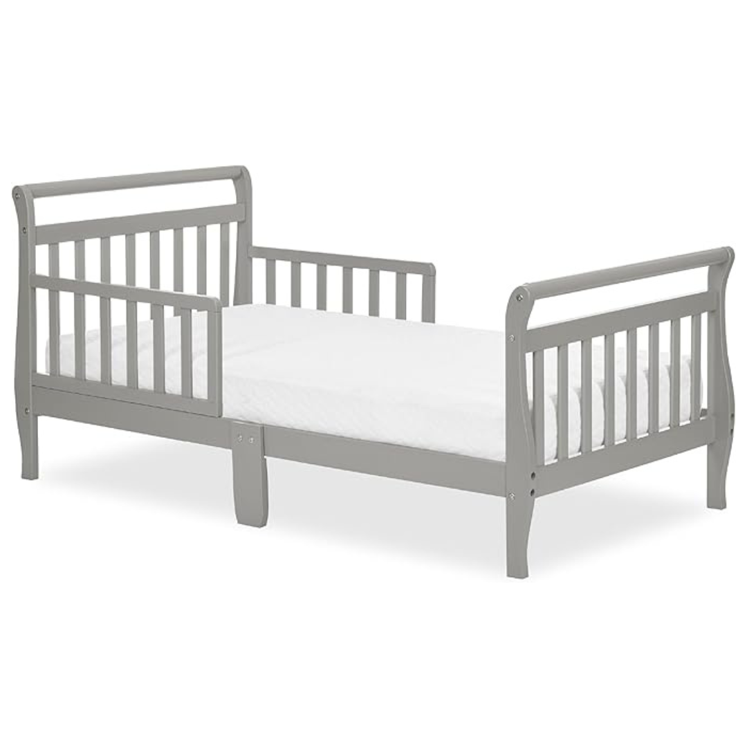 Classic Sleigh Toddler Bed With Safety Rails