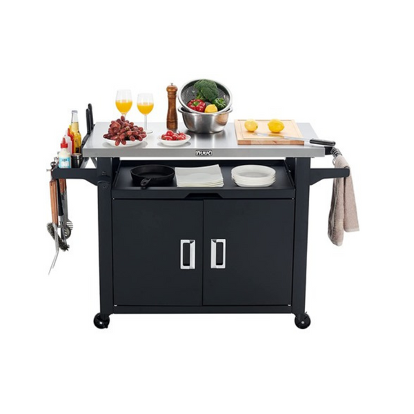 NUUK Pro 42" Rolling Outdoor Kitchen Island And BBQ Serving Cart