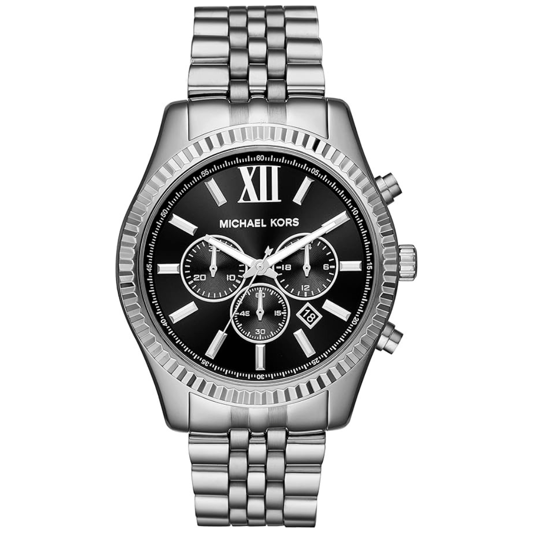 Michael Kors Lexington Chronograph Silver-Tone Stainless Steel Men's Watch