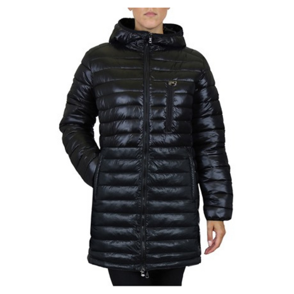 Lightweight Long Puffer Bubble Jacket With Non-Detachable Hood