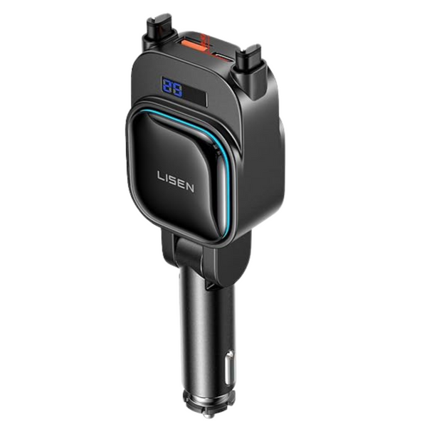 Lisen 4-in-1 96W Retractable 4-Port USB-C Car Charger