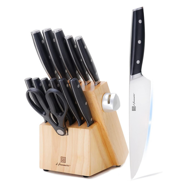 14-Piece German Steel Knife Sets With Block