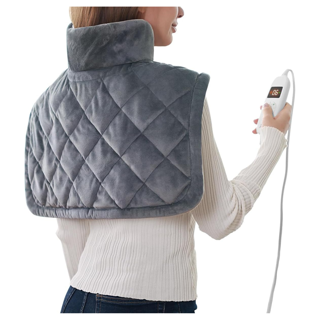 Electric Heated Neck Shoulder Wrap For Deeper Muscle Relief (20" x 22")