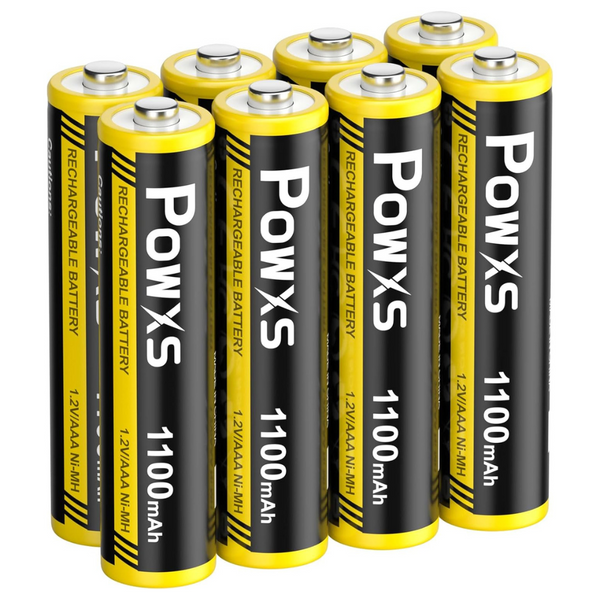 8-Pack Powxs 1100mAh Ni-MH High Power Rechargeable AAA Batteries