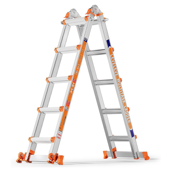 LEVELEVE 17ft Multi-Position A-Frame Extension Ladder