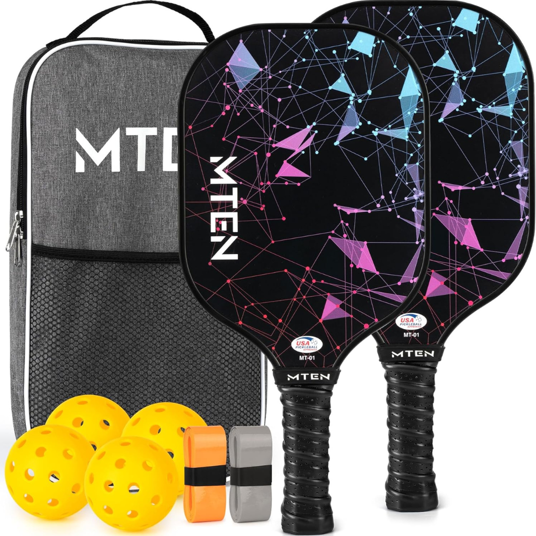 USAPA Approved Fiberglass Surface Pickleball Set with Pickleball Rackets