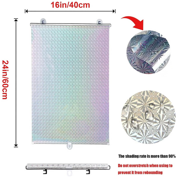 Portable Windows Retractable Blackout Shades (16"x 24")