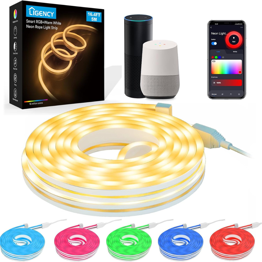 Flex LED 16.4ft RGBW Color Changing Smart Neon Rope Lights