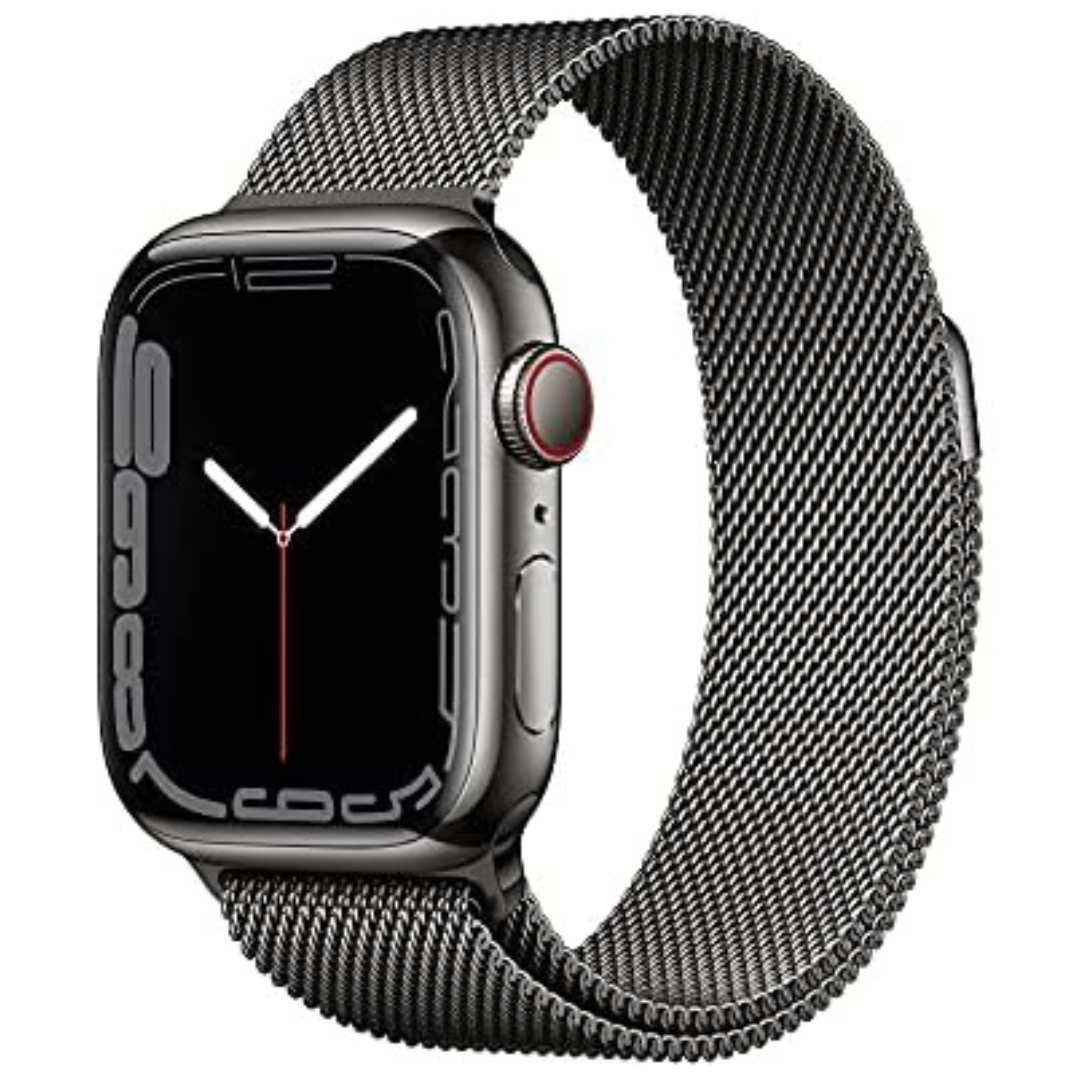 Apple Watch 7 GPS + Cellular 41mm Smartwatch (Stainless Steel Case, Milanese Loop)