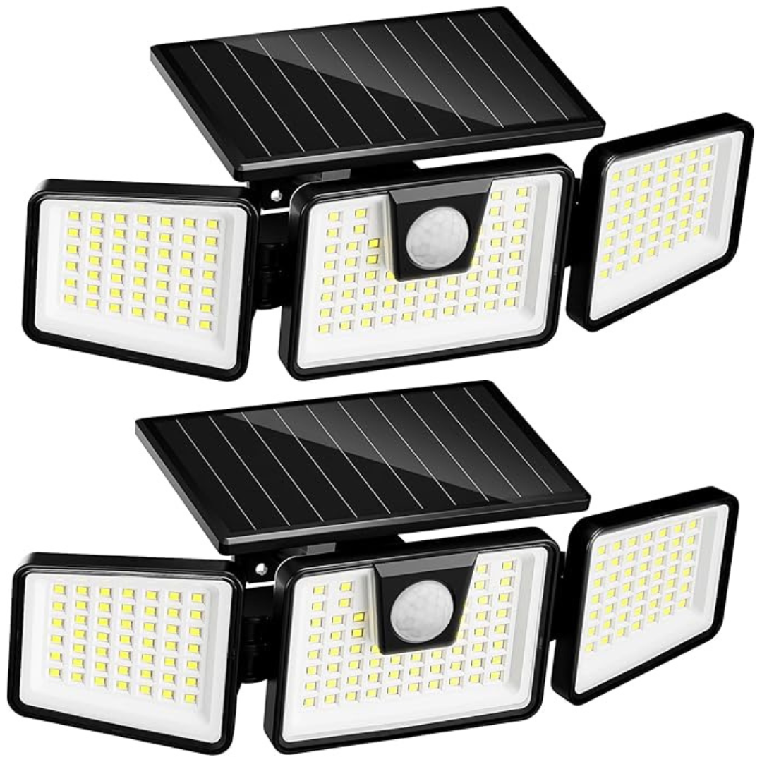 2-Pack IP65 Waterproof 156 LED Motion Sensor Solar Lights