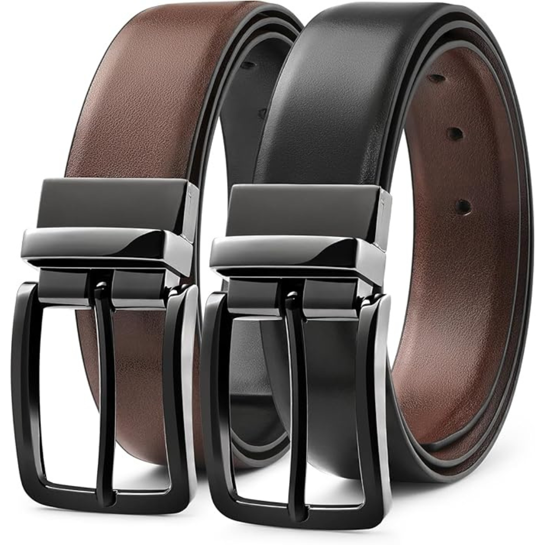 Milorde Men's Reversible Leather Belt (2 Colors)