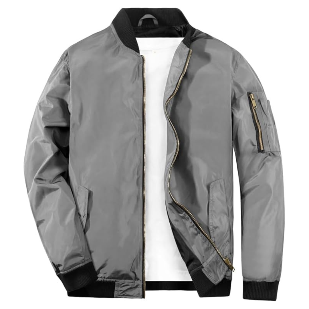 Men's Lightweight Slim Fit Soft Windbreaker Bomber Jacket